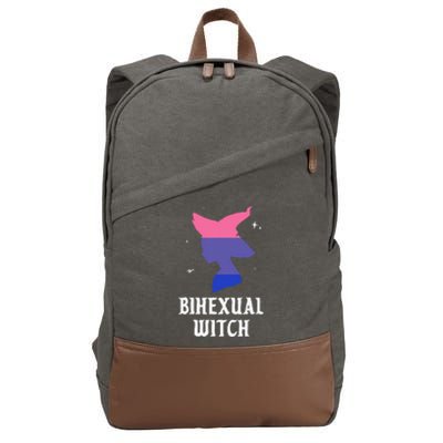 Bihexual Witch Spooky Bisexual Pride LGBTQ Halloween Costume Cotton Canvas Backpack