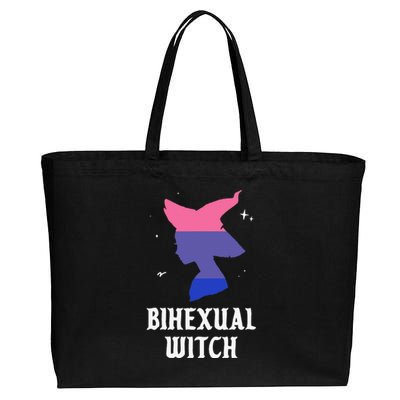 Bihexual Witch Spooky Bisexual Pride LGBTQ Halloween Costume Cotton Canvas Jumbo Tote