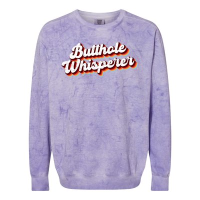 Butthole Whisperer Sarcastic Jokes Retro Funny Colorblast Crewneck Sweatshirt