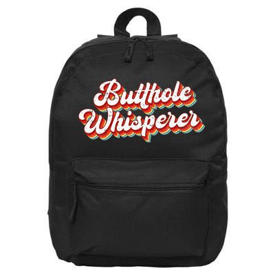 Butthole Whisperer Sarcastic Jokes Retro 16 in Basic Backpack