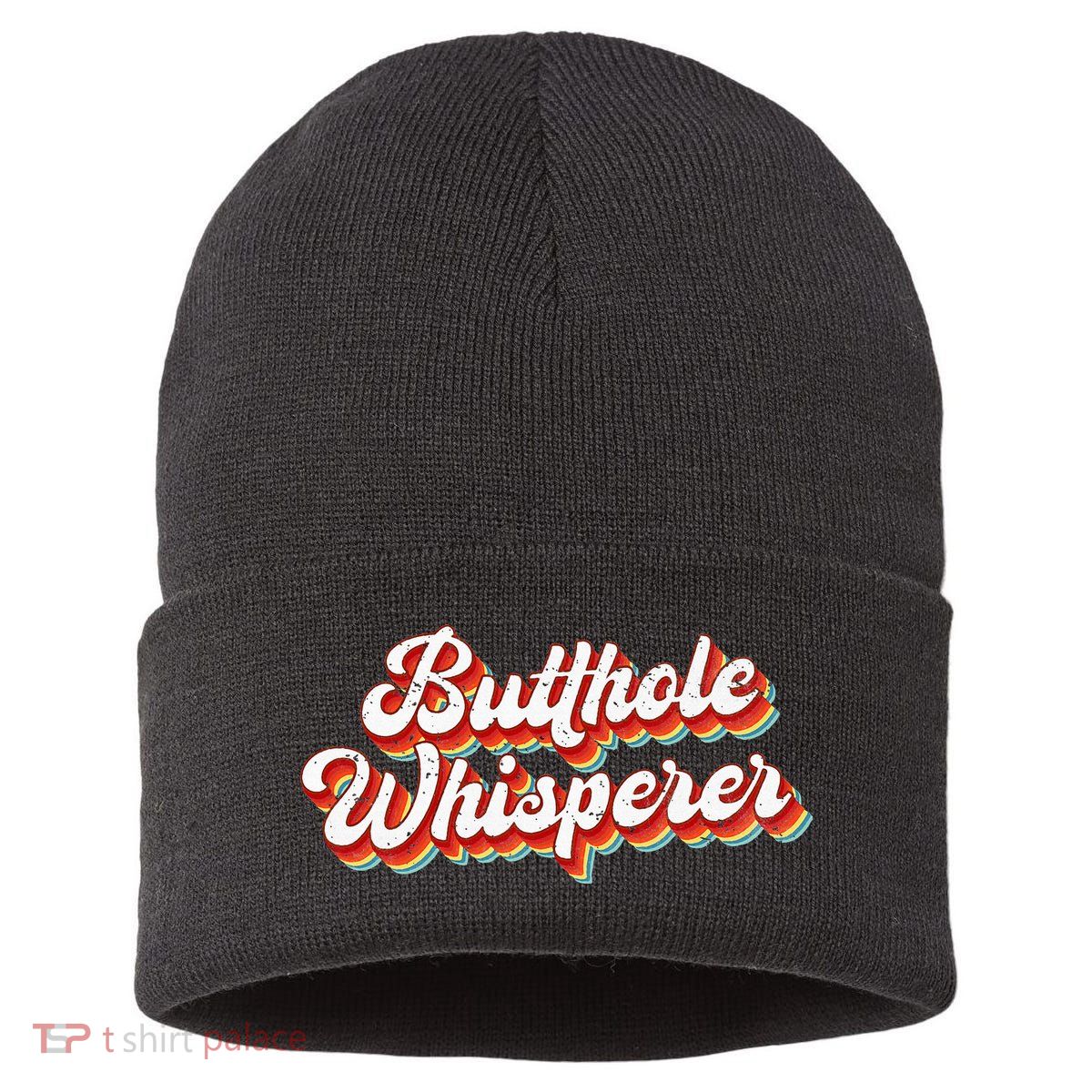 Butthole Whisperer Sarcastic Jokes Retro Sustainable Knit Beanie
