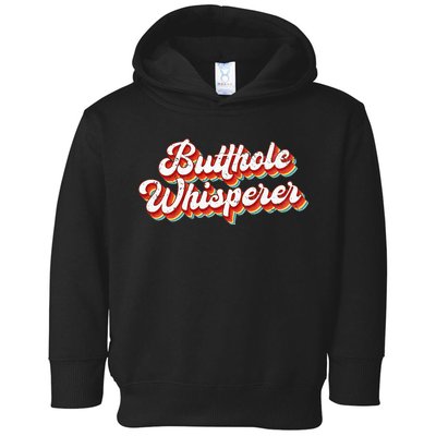 Butthole Whisperer Sarcastic Jokes Retro Toddler Hoodie