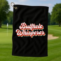 Butthole Whisperer Sarcastic Jokes Retro Golf Towel