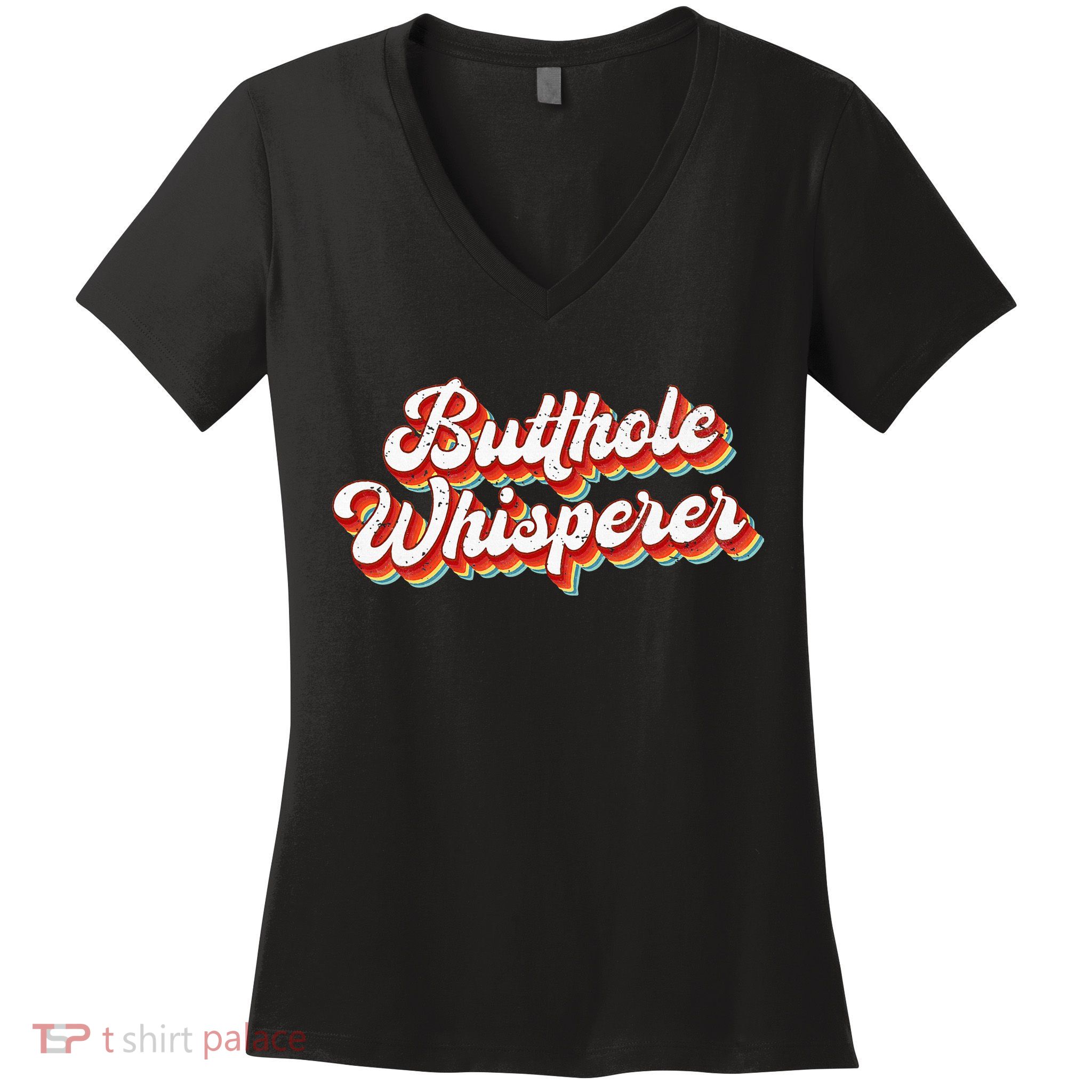Butthole Whisperer Sarcastic Jokes Retro Women's V-Neck T-Shirt