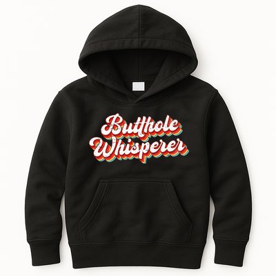 Butthole Whisperer Sarcastic Jokes Retro Kids Hoodie