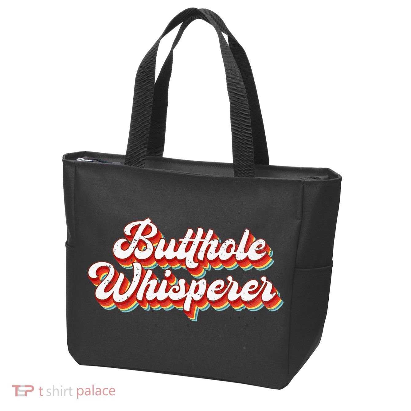 Butthole Whisperer Sarcastic Jokes Retro Zip Tote Bag