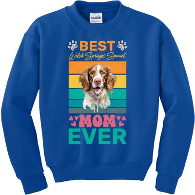 Best Welsh Springer Spaniel Mom Ever Dog Lover Mom Cool Gift Kids Sweatshirt