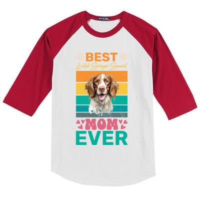 Best Welsh Springer Spaniel Mom Ever Dog Lover Mom Cool Gift Kids Colorblock Raglan Jersey