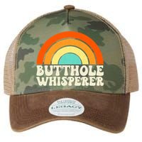 Butthole Whisperer Sarcastic Jokes Retro Groovy Rainbow Legacy Tie Dye Trucker Hat