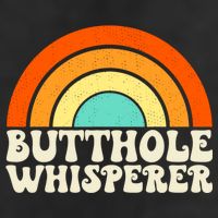 Butthole Whisperer Sarcastic Jokes Retro Groovy Rainbow 7 Panel Mesh Trucker Snapback Hat