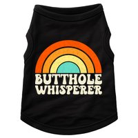 Butthole Whisperer Sarcastic Jokes Retro Groovy Rainbow Doggie Tank