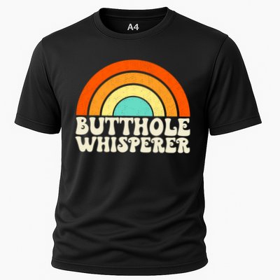 Butthole Whisperer Sarcastic Jokes Retro Groovy Rainbow Performance Shirt
