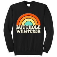 Butthole Whisperer Sarcastic Jokes Retro Groovy Rainbow Sweatshirt
