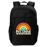 Butthole Whisperer Sarcastic Jokes Retro Groovy Rainbow Backpack
