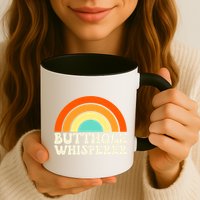 Butthole Whisperer Sarcastic Jokes Retro Groovy Rainbow Mug