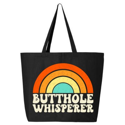 Butthole Whisperer Sarcastic Jokes Retro Groovy Rainbow 25L Jumbo Tote