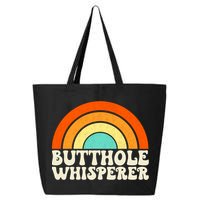 Butthole Whisperer Sarcastic Jokes Retro Groovy Rainbow 25L Jumbo Tote