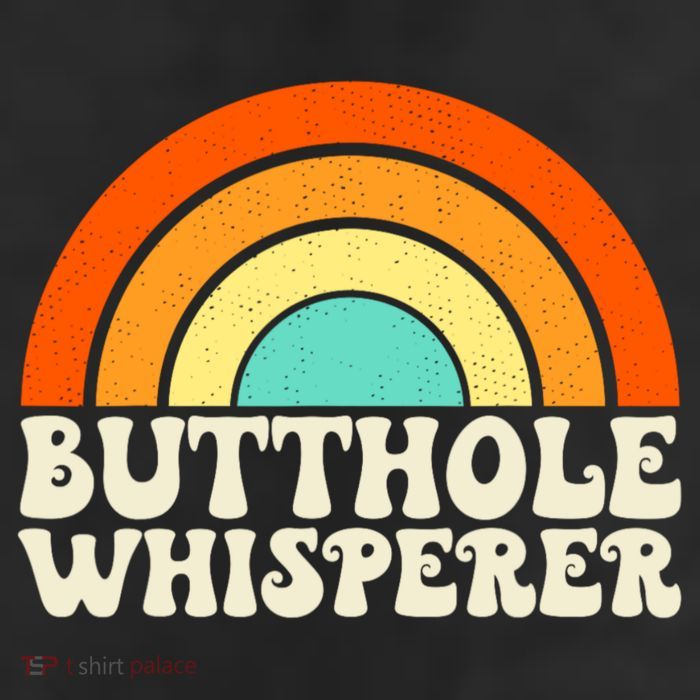 Butthole Whisperer Sarcastic Jokes Retro Groovy Rainbow 25L Jumbo Tote