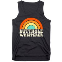 Butthole Whisperer Sarcastic Jokes Retro Groovy Rainbow Tank Top