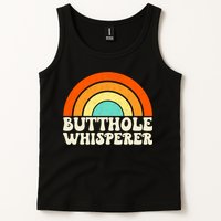 Butthole Whisperer Sarcastic Jokes Retro Groovy Rainbow Tank Top