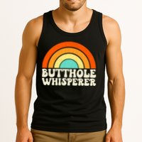 Butthole Whisperer Sarcastic Jokes Retro Groovy Rainbow Tank Top