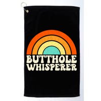 Butthole Whisperer Sarcastic Jokes Retro Groovy Rainbow Golf Towel