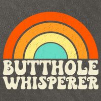 Butthole Whisperer Sarcastic Jokes Retro Groovy Rainbow Cotton Canvas Backpack