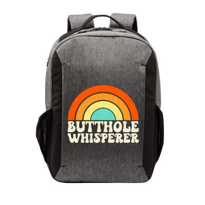 Butthole Whisperer Sarcastic Jokes Retro Groovy Rainbow Vector Backpack