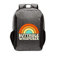 Butthole Whisperer Sarcastic Jokes Retro Groovy Rainbow Vector Backpack