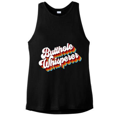 Butthole Whisperer Sarcastic Jokes Retro Ladies PosiCharge Tri-Blend Wicking Tank