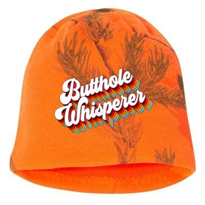 Butthole Whisperer Sarcastic Jokes Retro Kati - Camo Knit Beanie