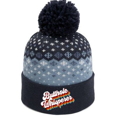 Butthole Whisperer Sarcastic Jokes Retro The Baniff Cuffed Pom Beanie