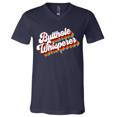 Butthole Whisperer Sarcastic Jokes Retro V-Neck T-Shirt