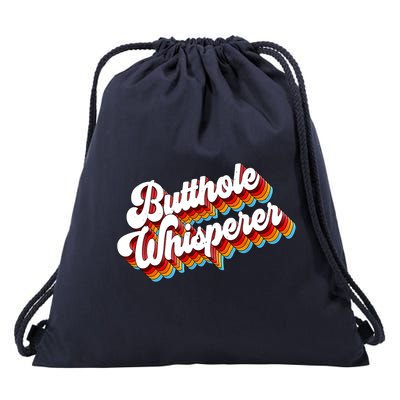 Butthole Whisperer Sarcastic Jokes Retro Drawstring Bag