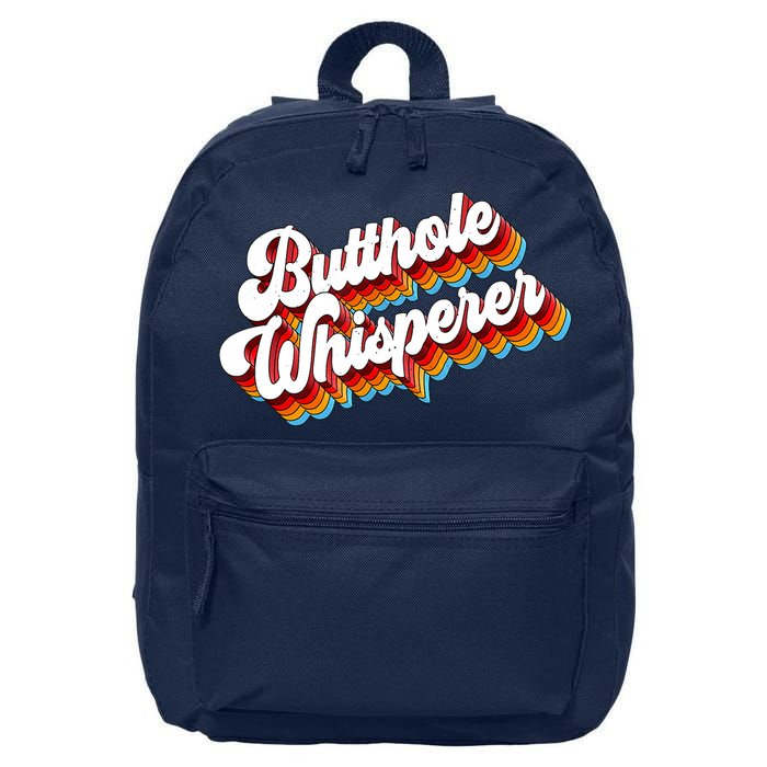 Butthole Whisperer Sarcastic Jokes Retro 16 in Basic Backpack
