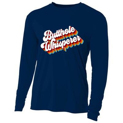 Butthole Whisperer Sarcastic Jokes Retro Cooling Performance Long Sleeve Crew