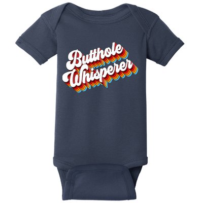 Butthole Whisperer Sarcastic Jokes Retro Baby Bodysuit