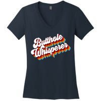 Butthole Whisperer Sarcastic Jokes Retro Women's V-Neck T-Shirt