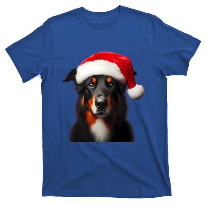 Beauceron With Santa Hat Christmas Dog Owner Lover Xmas Mom Gift T-Shirt