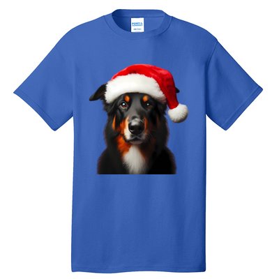 Beauceron With Santa Hat Christmas Dog Owner Lover Xmas Mom Gift Tall T-Shirt