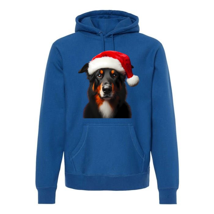 Beauceron With Santa Hat Christmas Dog Owner Lover Xmas Mom Gift Premium Hoodie