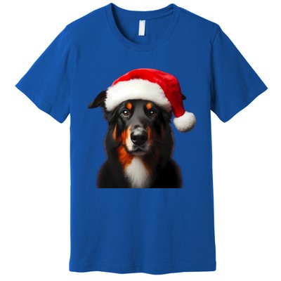 Beauceron With Santa Hat Christmas Dog Owner Lover Xmas Mom Gift Premium T-Shirt