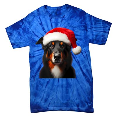 Beauceron With Santa Hat Christmas Dog Owner Lover Xmas Mom Gift Tie-Dye T-Shirt