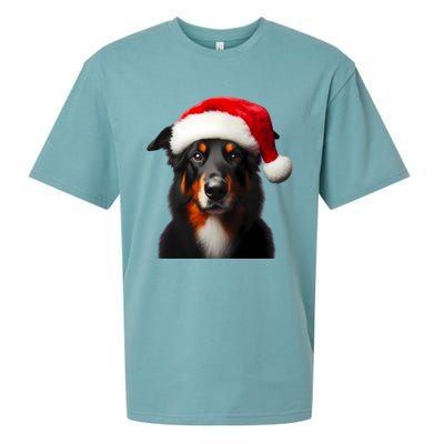 Beauceron With Santa Hat Christmas Dog Owner Lover Xmas Mom Gift Sueded Cloud Jersey T-Shirt