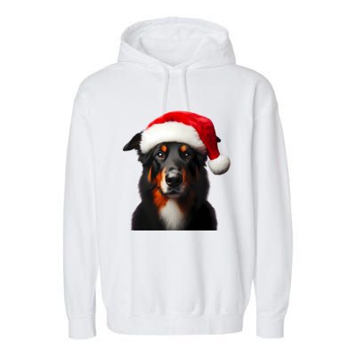 Beauceron With Santa Hat Christmas Dog Owner Lover Xmas Mom Gift Garment-Dyed Fleece Hoodie