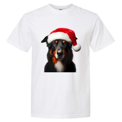 Beauceron With Santa Hat Christmas Dog Owner Lover Xmas Mom Gift Garment-Dyed Heavyweight T-Shirt