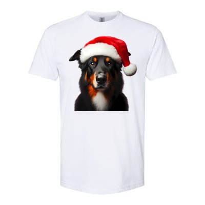 Beauceron With Santa Hat Christmas Dog Owner Lover Xmas Mom Gift Softstyle CVC T-Shirt