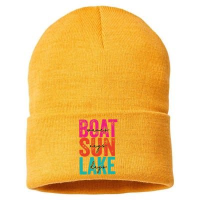 Boat Waves Sun Rays Lake Days Sustainable Knit Beanie