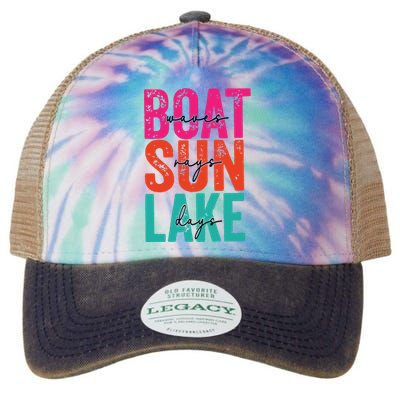 Boat Waves Sun Rays Lake Days Legacy Tie Dye Trucker Hat