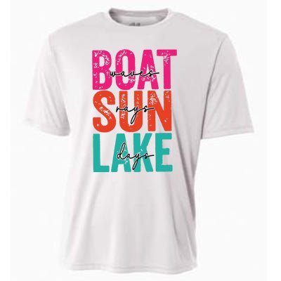 Boat Waves Sun Rays Lake Days Cooling Performance Crew T-Shirt